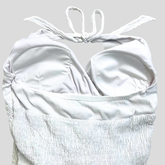 Signature by Sangria White Asymmetrical Halter Neck Sequin Maxi Dress Sz 10 - Picture 13 of 16